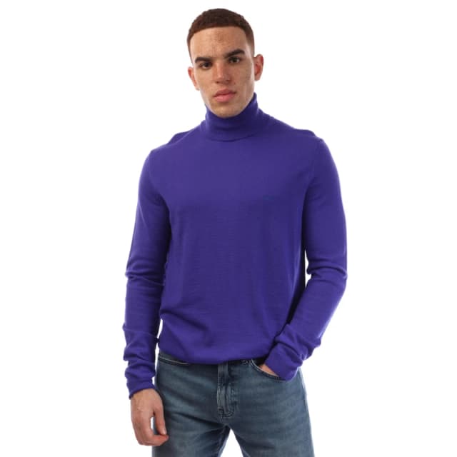 Boss Mens Baldebert E Turtle Neck Jumper Dark Purple male M