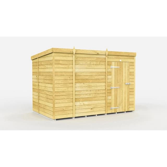 Buttercup Farm 10 x 7 Feet Pent Shed - Single Door W/O Window - L214 x W302 x H201cm in Brown Brown Unisex