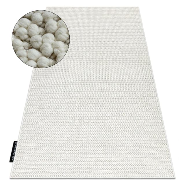 RugsX Casablanca Loop Rug in White Size: 80cm x 150cm White Unisex 80cm x 150 cm