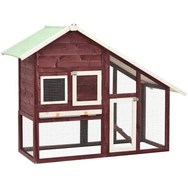 VIDAXL Vidaxl - Rabbit Hutch Mocha and White 140x63x120cm Solid Firwood 8719883737935