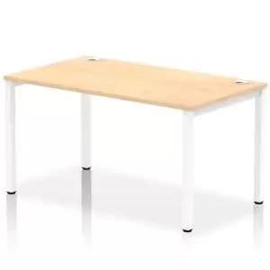 Impulse Bench Single Row 1400 White Frame Office Bench Desk Maple