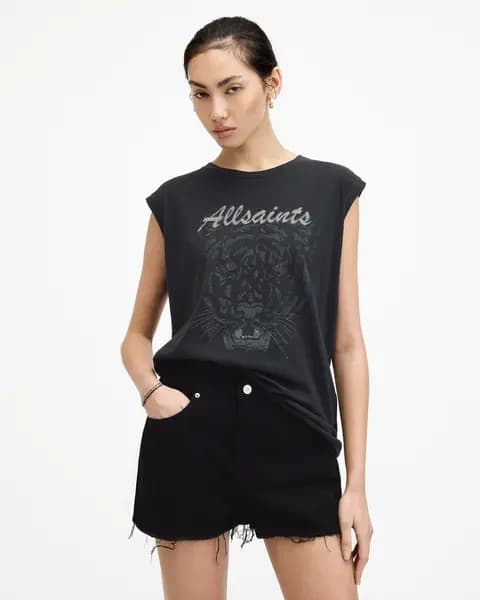 AllSaints Hunter Brooke Tiger Print Tank Top