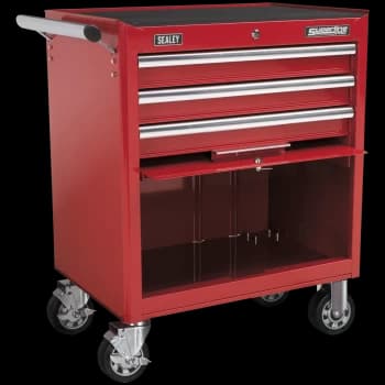 Sealey Superline Pro 3 Drawer Heavy Duty Roller Cabinet Red