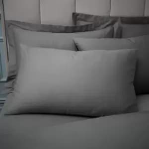 Plain Dye 100% Egyptian Cotton 180 Thread Count Standard Pillow Case, Charcoal, Pair - Bianca