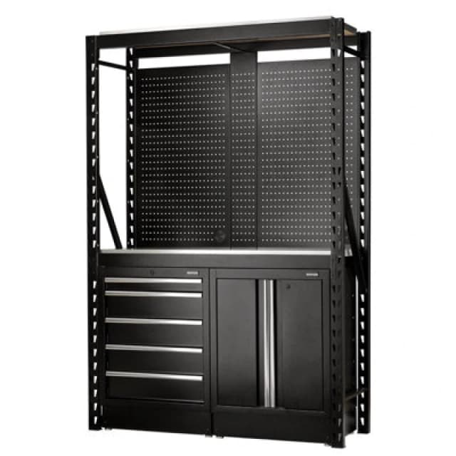 Bunker 15 Piece Modular Storage System and Stainless Steel Workbench 27972 Length: 1.5m