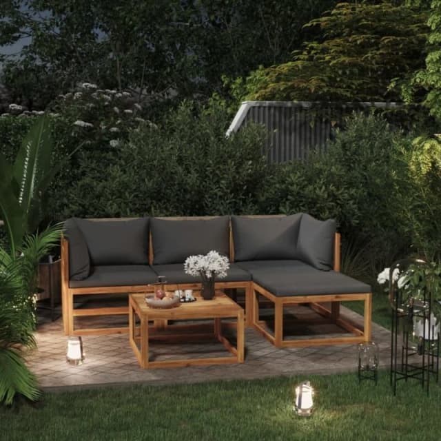 VIDAXL Vidaxl - 5 Piece Garden Lounge Set with Cushions Solid Wood Acacia (uk/ie/fi/no only) 8720286906163