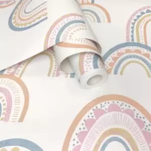 Holden Decor Boho Rainbow Orange/Pink/Blue Wallpaper