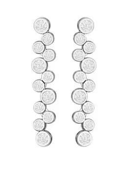 Jon Richard Rhodium Plated Cubic Zirconia Multi Stone Round Drop Earrings, Silver, Women