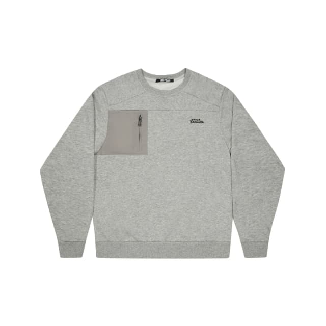 No Fear Mens Tech Crewneck Jumper Grey Marl male S