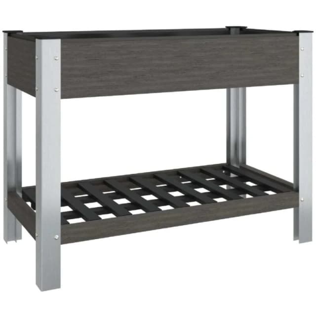 VIDAXL Garden Raised Bed with Shelf Grey 100x50x75cm wpc Vidaxl 362569