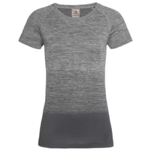 Stedman Womens/Ladies Active Seamless Raglan Flow T-Shirt (L) (Light Grey Transition)