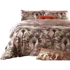 Furn Malaysian Palm Duvet Cover Set (Double) (Blush) - Blush