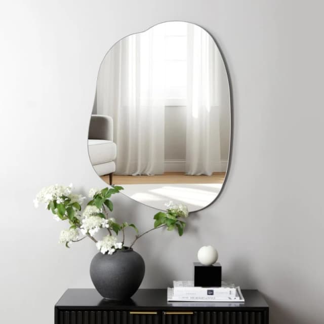 Home Garden Direct Nemi Frameless Pond Wall Mirror 80x60cm in Clear Size: 80x60cm Clear Unisex 80x60 cm