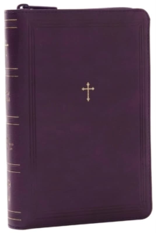 NKJV Compact Paragraph-Style Bible w/ 43,000 Cross References, Purple Leathersoft Zipper Closure, Red Letter, Comfort Print: Holy Bible, New King Jame