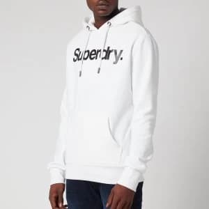 Superdry Mens Classic Logo Popover Hoodie - Optic - S