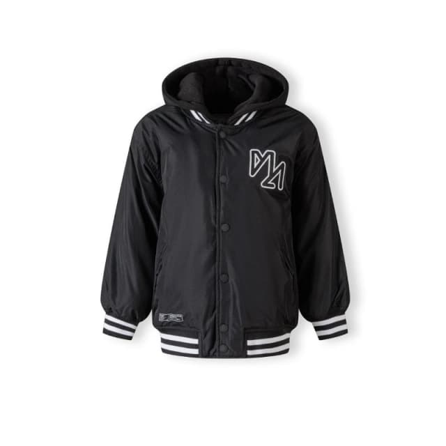 Minoti Boys baseball style jacket detachable hood Black male 2-3 Yrs