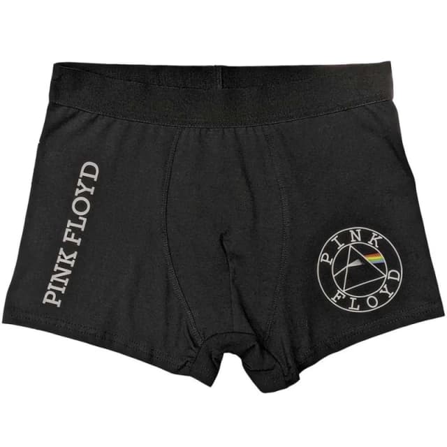 Pink Floyd Pink Floyd Men Circle Band Logo Boxer Shorts in Black Size: Medium Black M Male 5056737213966