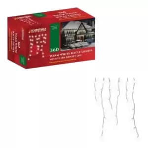 Christmas Workshop 8.5m 360 LED Icicle Chaser Lights - Warm White