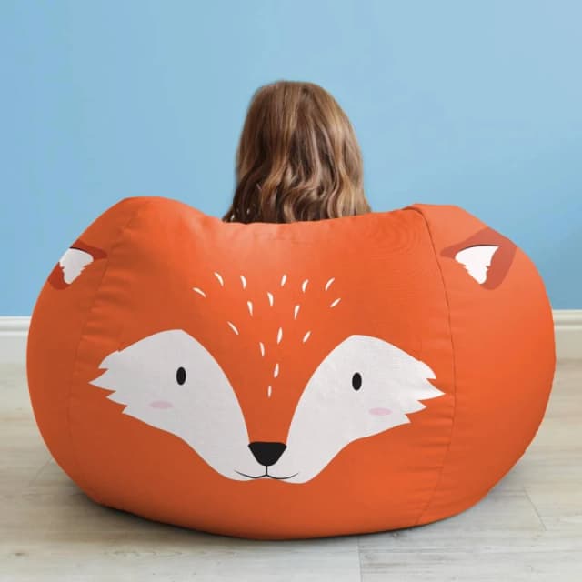 rucomfy Beanbags ruomfy Indoor Fox Bean Bag for Kids - Classic Animal Bean Bag Chair Multicolor Unisex