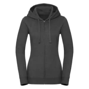 Russell Womens/Ladies Authentic Zipped Hoodie (XS) (Charcoal Melange)