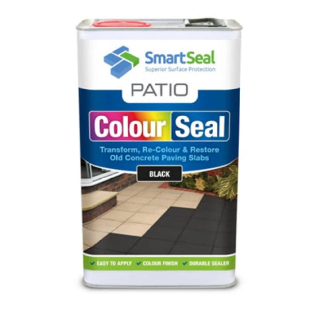 Smartseal Patio Colourseal Black, Seal And Restore Concrete Paving Slabs, Concrete Paint For Patio, 5L, Black 5.061E+12