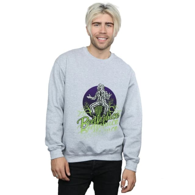 Beetlejuice Beetlejuice Men Faded Pose Sweatshirt in Grey Size: Small Grey S Male 5057864034752