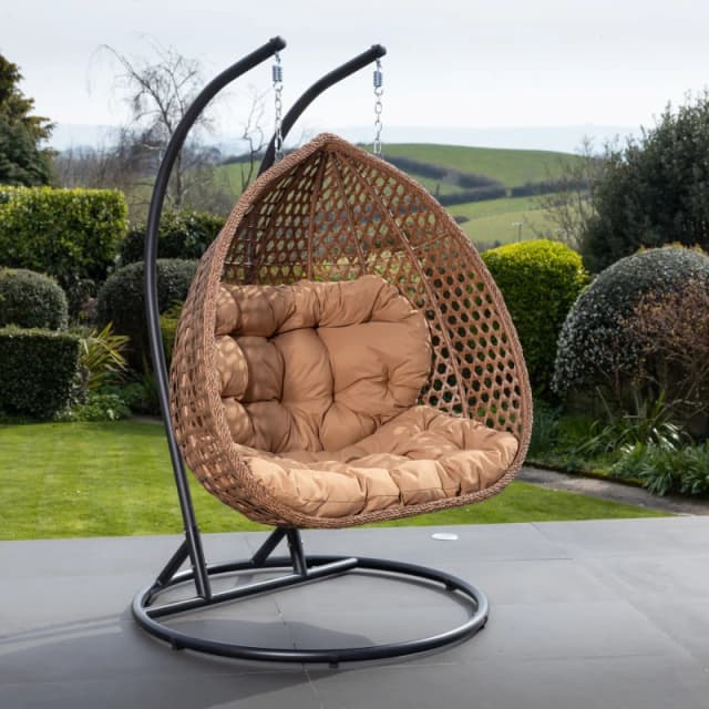 Artemis Home Henley Double Swing Egg Pod Chair in Brown Brown Unisex