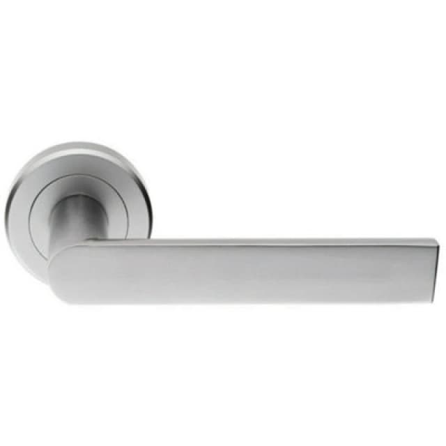 Loops PAIR Flat Rectangular Bar Handle on Round Rose Concealed Fix Satin Chrome Multi