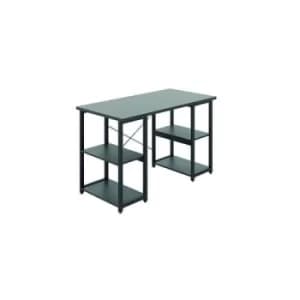 Jemini Soho Desk with Straight Shelves 1200x600x770mm Black Leg KF80317