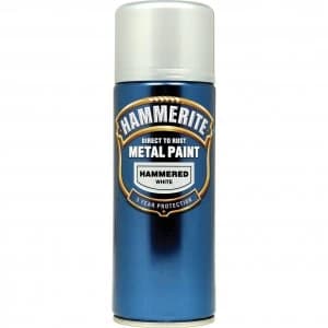 Hammerite Hammered Finish Metal Paint Aerosol White 400ml