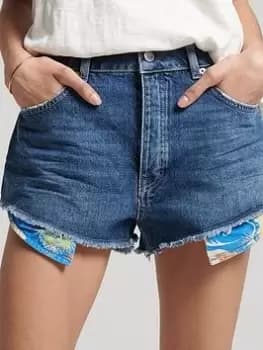 Superdry Vintage High Rise Denim Short - Blue Size 32, Women