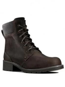 Clarks Orinoco Spice Lace Up Ankle Boot - Grey Nubuck, Size 3, Women