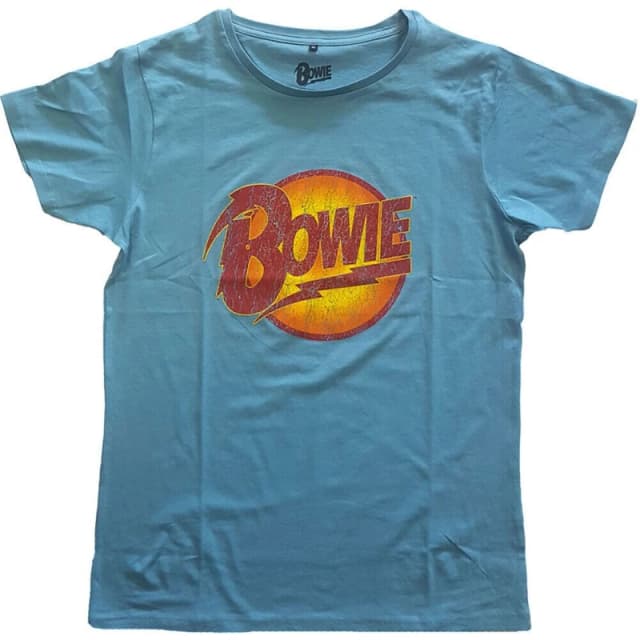 David Bowie David Bowie Men Diamond Dogs Vintage Logo T-Shirt in Blue Size: Small Blue S Male 5063300357606