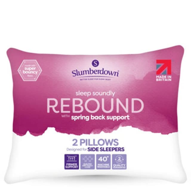 Slumberdown 2 Pack Sleep Soundly Rebound Firm Support Pillows White