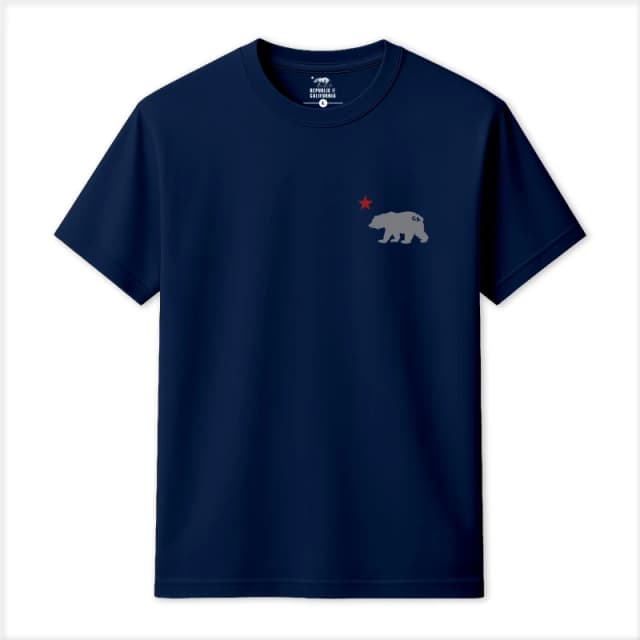 Republic of California Mens Cali Bear T-Shirt in Navy Size: Small Navy Male S