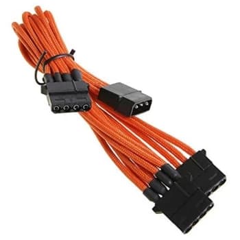 BitFenix Alchemy Molex to 3 x Molex Extension Adaptor 55cm - Orange
