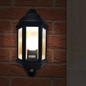 Eterna Black Half Lantern with 120 PIR