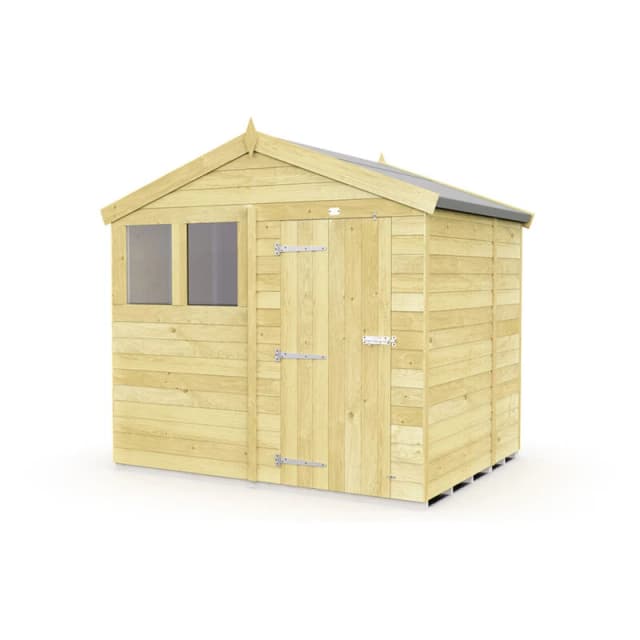 Flat Pack Sheds DIY Sheds 8 x 5 Apex Shed, Brown 8X5AFF
