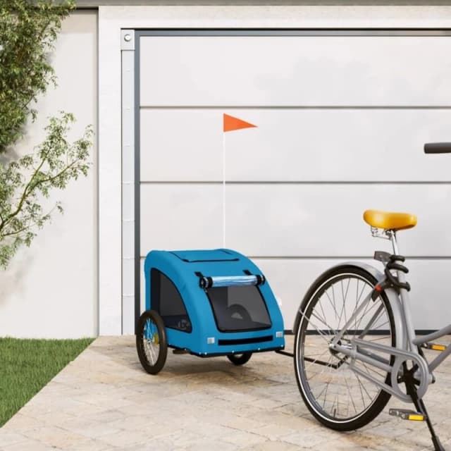 VIDAXL Pet Bike Trailer Blue Oxford Fabric and Iron Vidaxl 8720845770525
