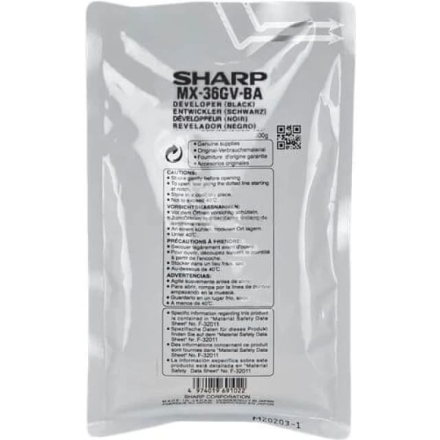 Sharp MX-36GVBA Developer black. 100K pages for Sharp MX 2310