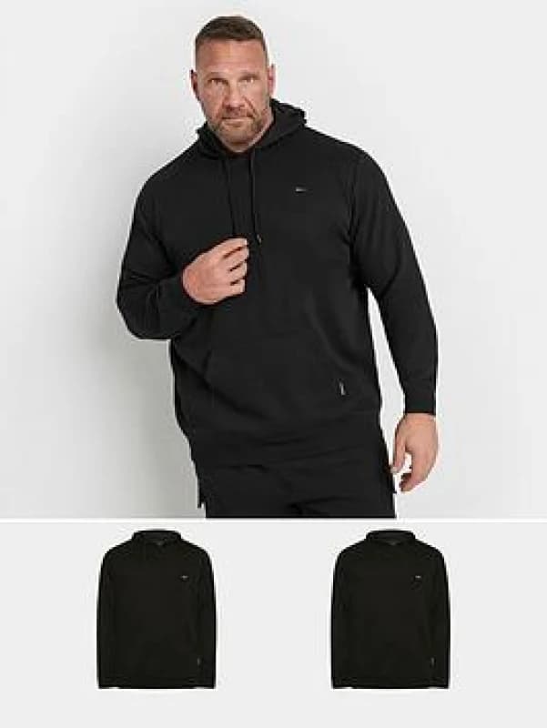 BadRhino BadRhino Men 2 Pack Core Hoodies in Black Size: large Black L Male 5063111756933