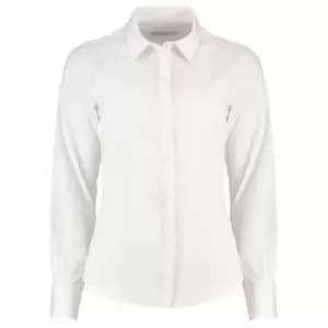 Kustom Kit Womens/Ladies Long Sleeve Tailored Poplin Shirt (24) (White)