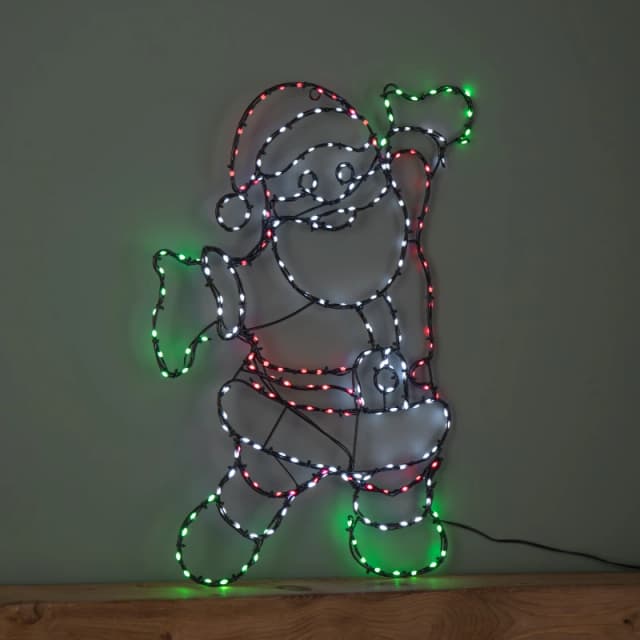 60cm x 45cm Light up FlexiBrights Santa with 247 Multi-Coloured LEDs