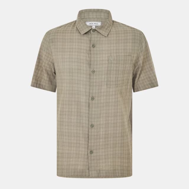Jack Wills Short Sleeve Check Shirt - Green Green S