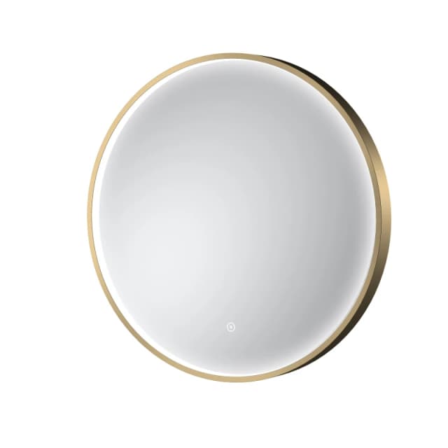 Balterley Round Inset Framed LED Touch Sensor Mirror - 600mm - Brushed Brass Bronze