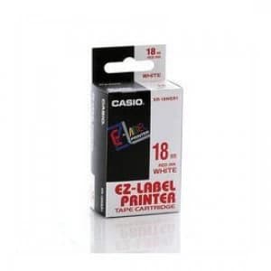 Casio XR-18WER Red on White Tape