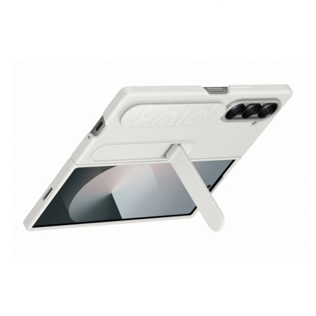 Samsung Silicone Grip Case with Stand for Z Fold6 White