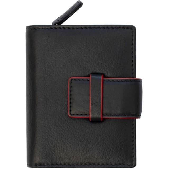 PRIMEHIDE 'Alice' Leather Small Trifold Purse Black