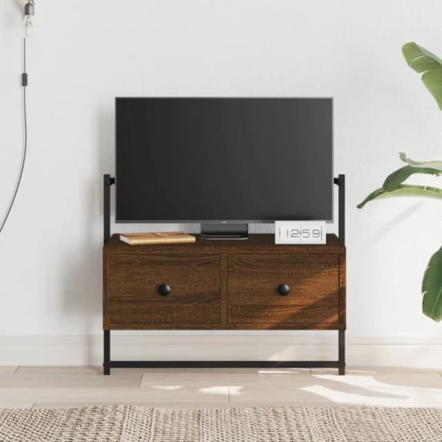 Vidaxl TV Cabinet Wall-mounted Brown Oak 60.5X30X51cm Engineered Wood, Brown 833457