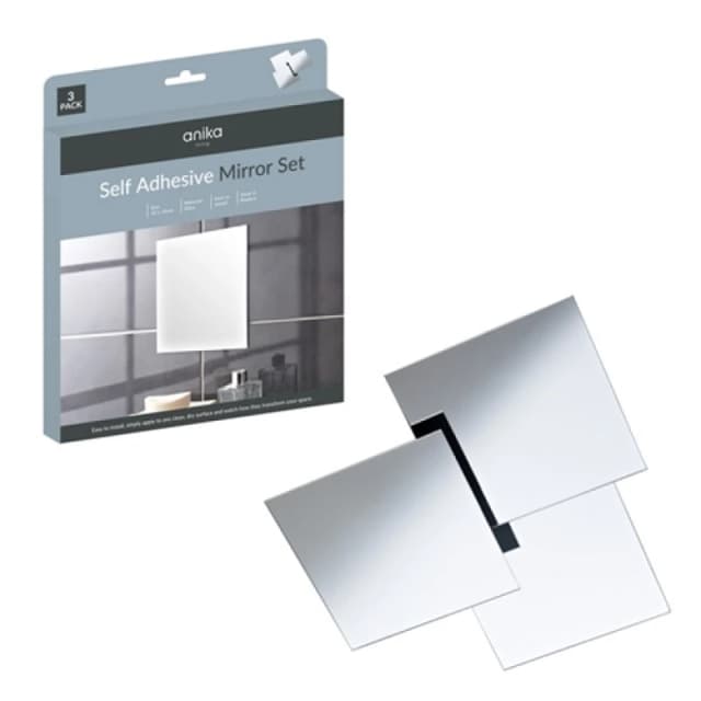 Anika 3pk Self Adhesive Mirrors - Square Large 60340